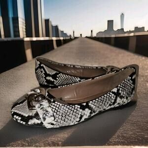 New! Aerosoles Candice Flats Leather Snake Skin Pattern Women’s Size 7